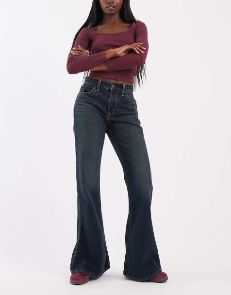 Levi's puddle snap customizable jeans med svaj i mørkeblå - view 1