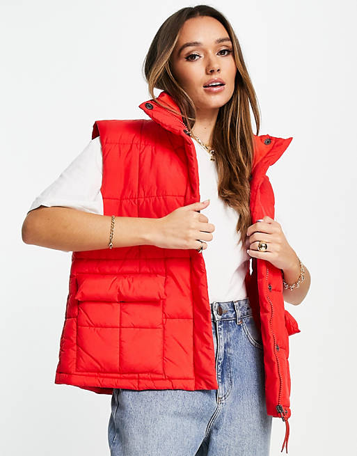 Levi's puffer gilet vest in red