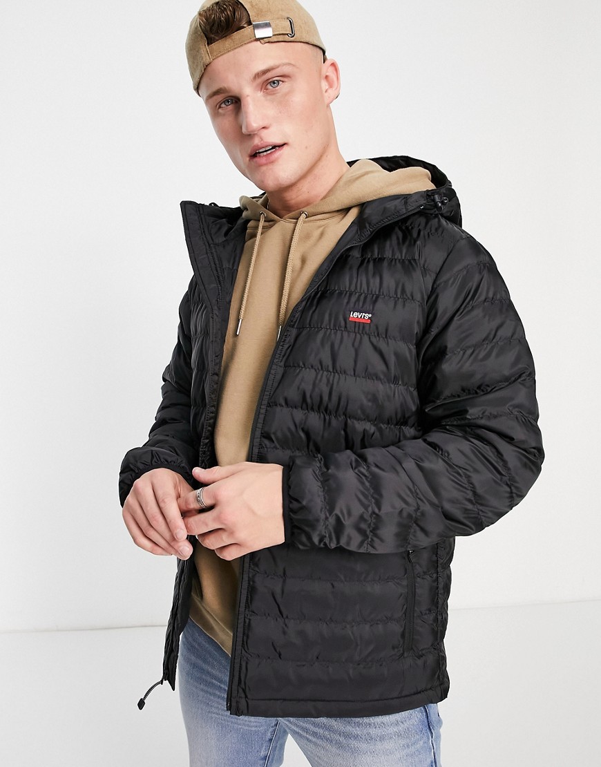 Levi's puffer jacket with small logo in black