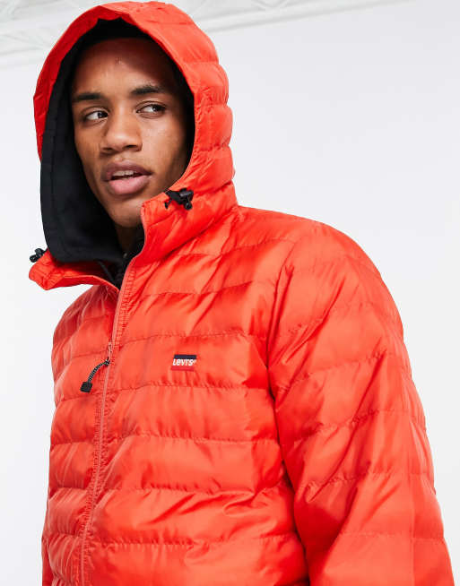 Levi's puffer jacket with small logo in red | ASOS