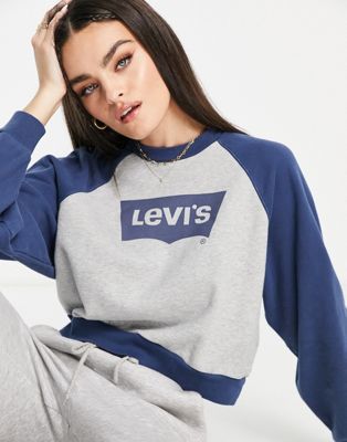 Levi's batwing raglan sweater in grey - ASOS Price Checker