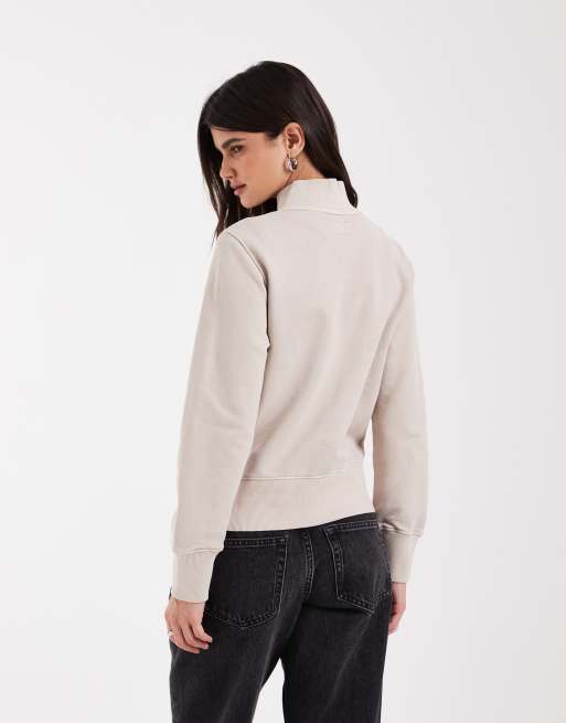 Levi's pull col cheminée zippé coupe slim écru, 4 de 4