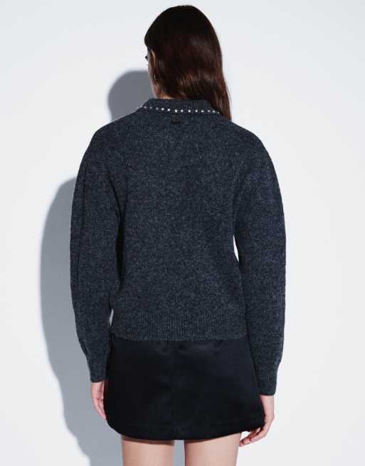 Levi's pull en maille avec col orné en gris, 3 de 4