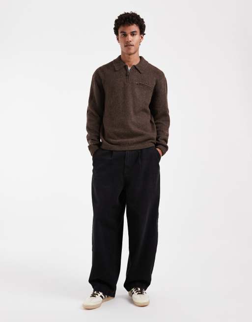 Levi's pull en maille demi-zip marron, 3 de 5