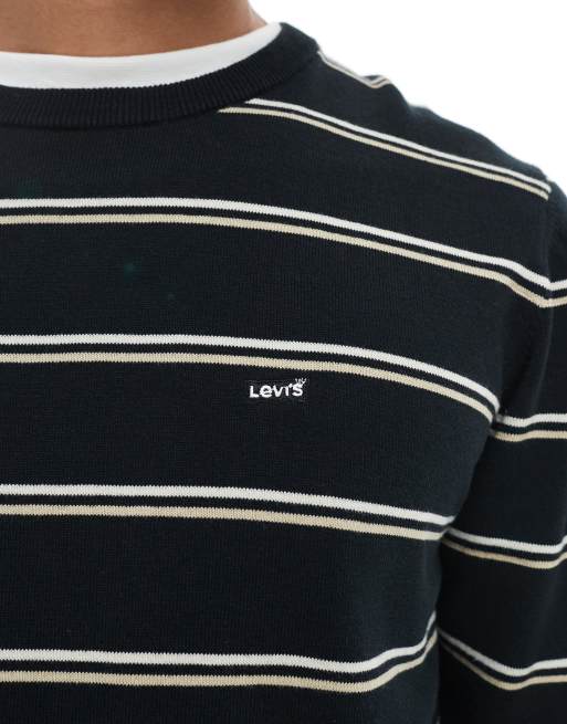 Levi's - Pull en maille légère à rayures et logo - Noir, 5 de 5
