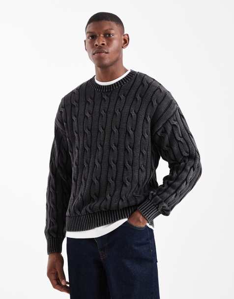 Levi's - Pull en maille torsadée - Noir délavé - view 1