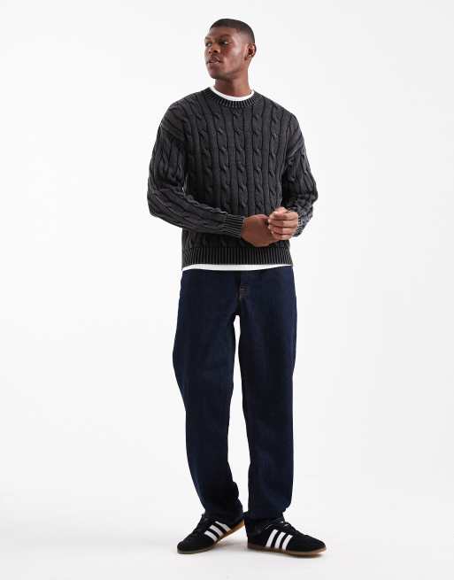 Levi's - Pull en maille torsadée - Noir délavé, 2 de 5