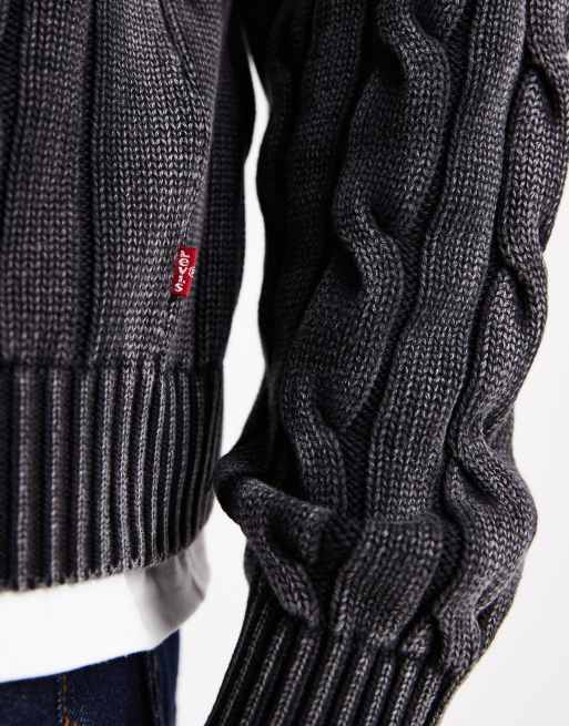 Levi's - Pull en maille torsadée - Noir délavé, 5 de 5