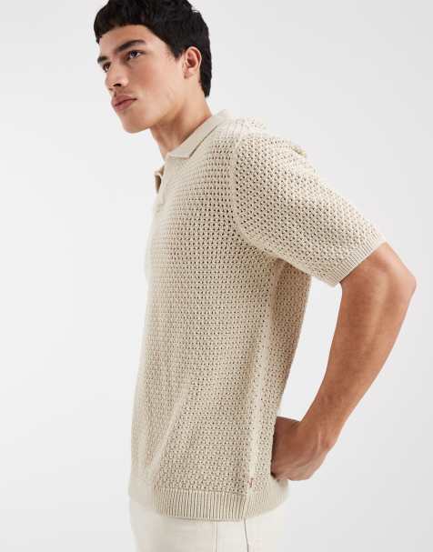 Levi's - Pull polo à col ouvert et col V - Crème - view 1