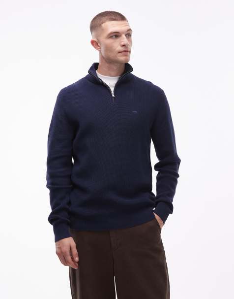 Levi's – Pullover in Marineblau mit kurzem Reißverschluss - view 1