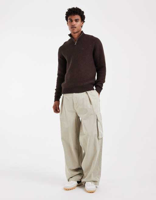 Levi's quarter zip sweatshirt in brown, 3 of 5
