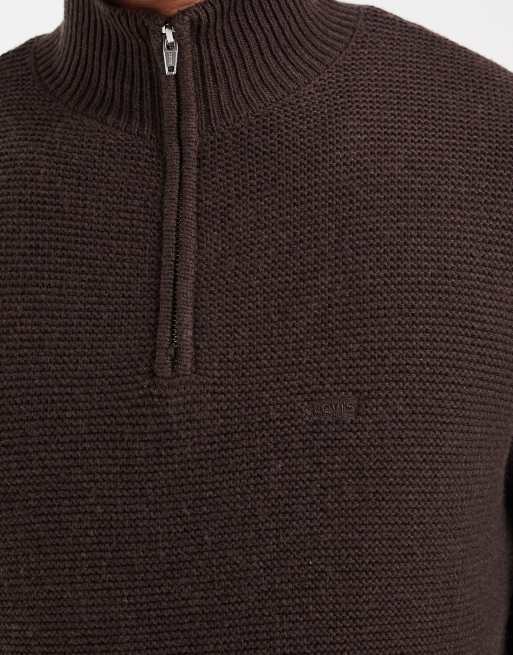 Levi's quarter zip sweatshirt in brown, 5 of 5