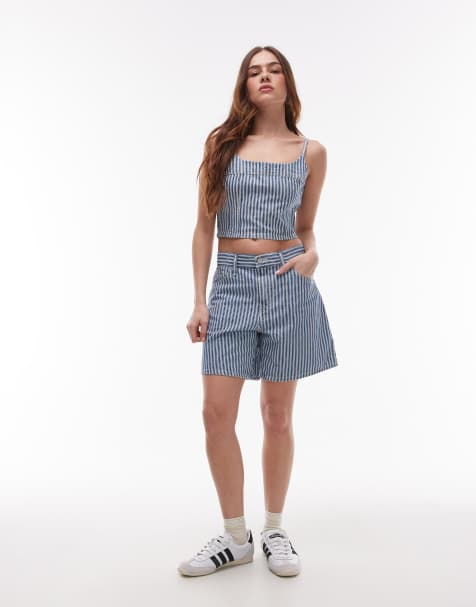 Levi's – Randigt set med linne och shorts i denim - view 1