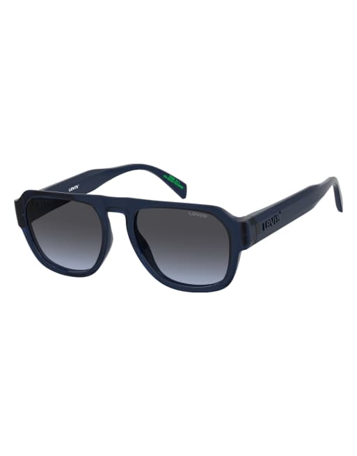 Levi's – Rechteckige Sonnenbrille in Blau mit getönten Gläsern in Azurblau, 2 von 4