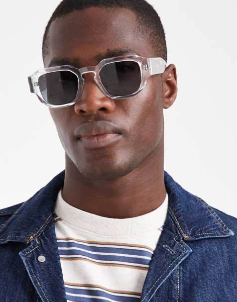 Levi's - Rechthoekige zonnebril met grijze glazen in doorzichtig - view 1