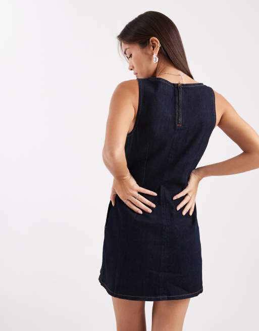 Levi's - Rechtvallende denim mini-jurk in blauw, 2 van 4