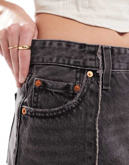 Levi's grey denim skirt hotsell
