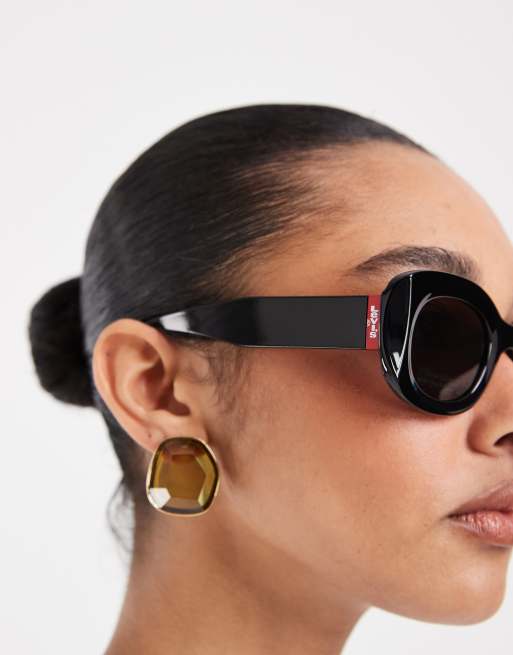 Levi's Rectangular sunglasses with grey lenses in black - BLACK, 3 of 3
