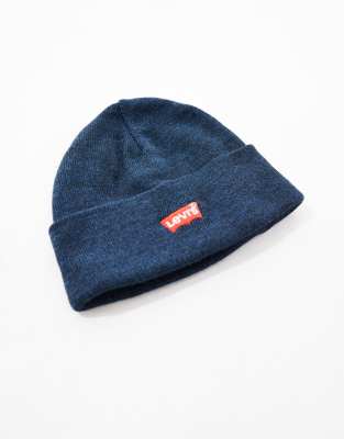 Levi's Red Batwing Logo Embroidered Beanie In Blue