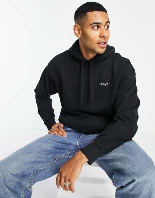 Levis hoodie black clearance red