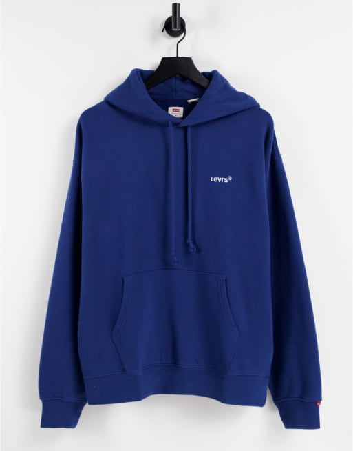 Levi's red tab logo hoodie in navy | ASOS