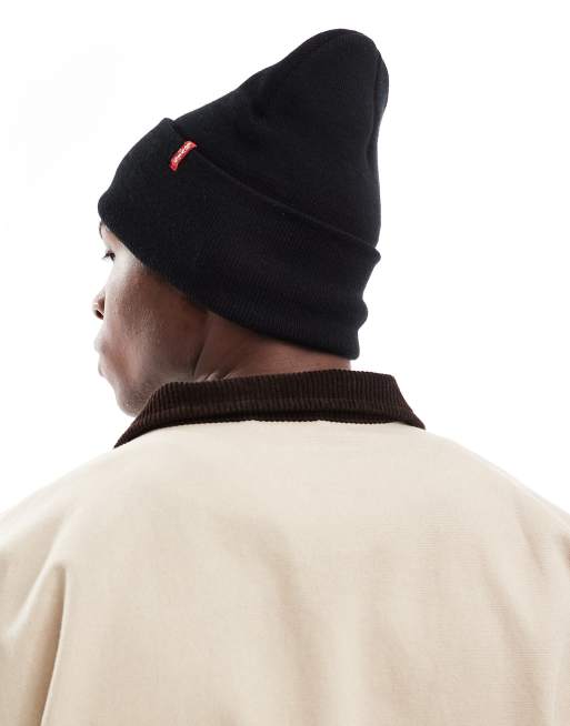 Levi's red tab slouchy knit beanie in black, 2 of 3