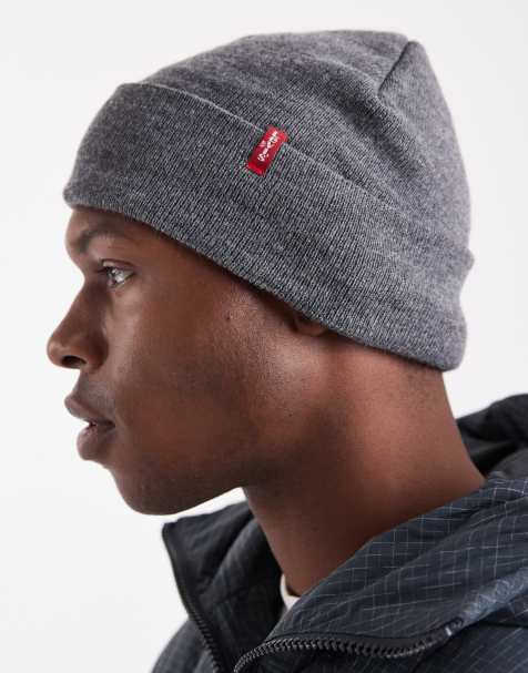 Levi's red tab slouchy knit beanie in grey - view 1