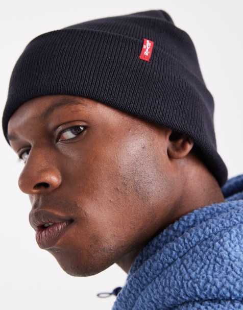 Levi's red tab slouchy knit beanie in navy - view 1