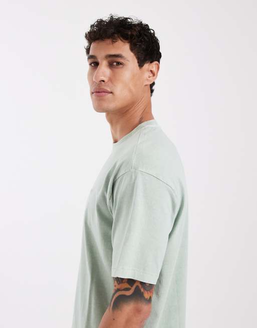 Levi's - Red Tab - T-shirt verde chiaro tinta in capo stile vintage, 4 di 5