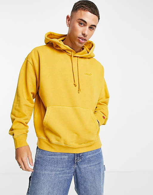 Levi's Red Tab tonal logo hoodie in cool yellow | ASOS