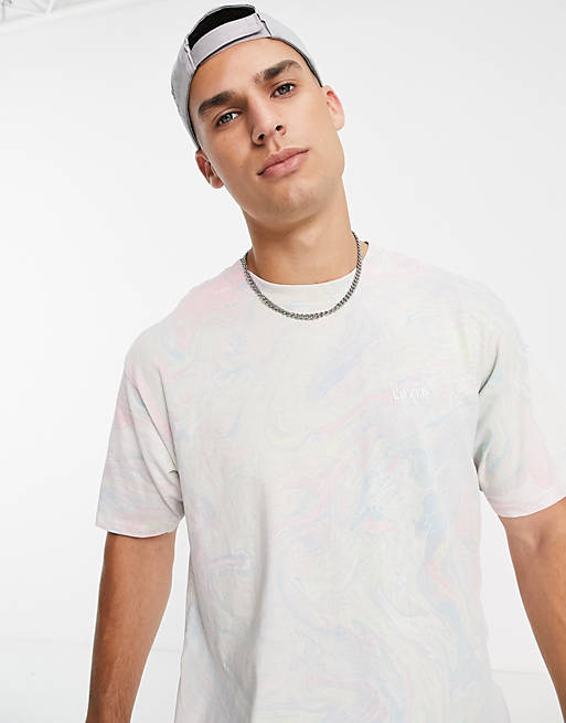 Levi's red tab vintage fit marble dye print t-shirt in pink