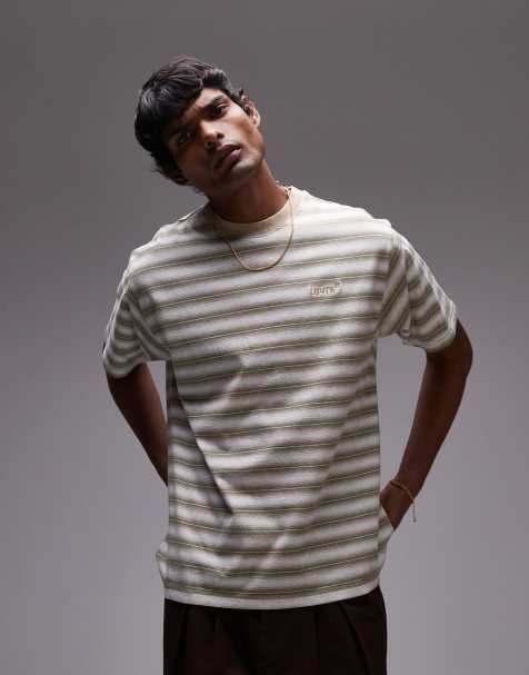 Levi's Red Tab vintage relaxed fit logo stripe t-shirt in mid green heather - view 1
