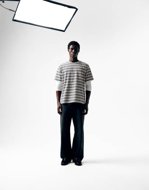 Levi's red tab vintage stripe T-shirt in grijs, 1 van 6