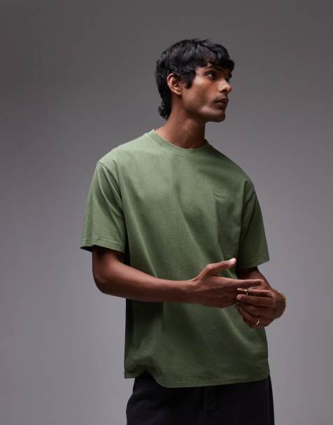 Levi's - Red Tab Vintage - T-shirt taglio comodo color verde medio tinta in capo con logo - view 1