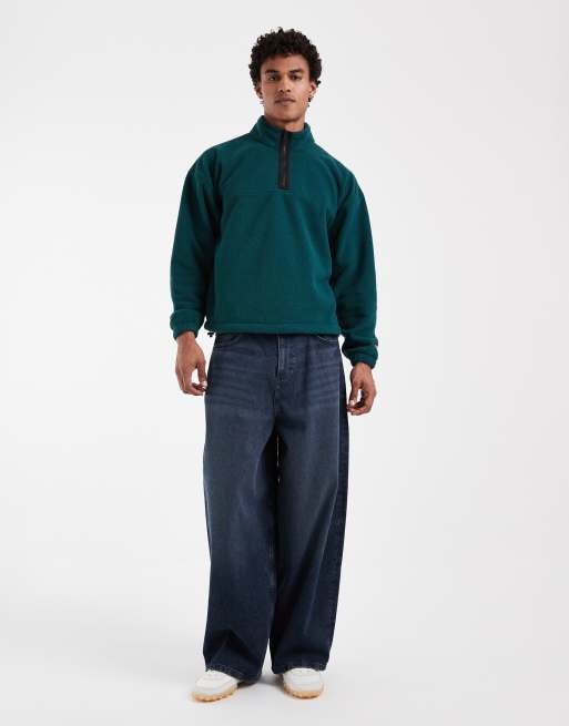 Levi's redwood 1/4 sweatshirt in green, 3 of 5