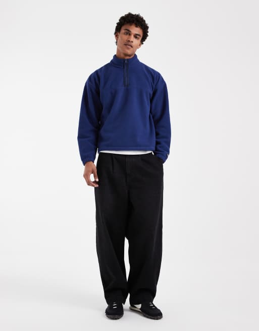 Levi's redwood 1/4 sweatshirt in navy, 3 of 5