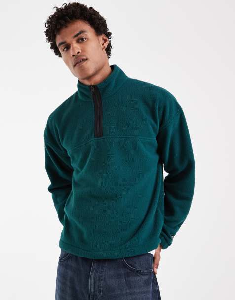 Levi's redwood quarter zip sweatshirt in green - view 1