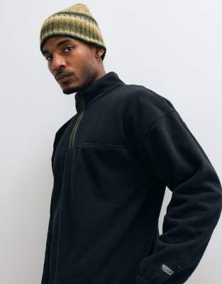 Levi's Herren Dunkelgrau/Schwarz Fleecepullover "Redwood Half Zip", Gr. M, (Jet Schwarz), Fleece, Obermaterial: 100% Baumwolle, Hüftlang, Ohne Ausschnitt, El... - Bild 6