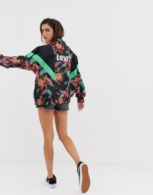 levi's reese windbreaker in tropical print