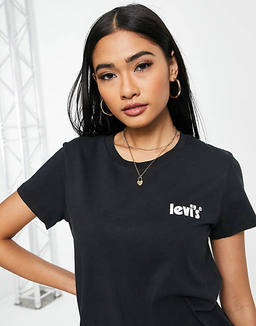 Levi's reflective poster logo perfect t-shirt in black | ASOS