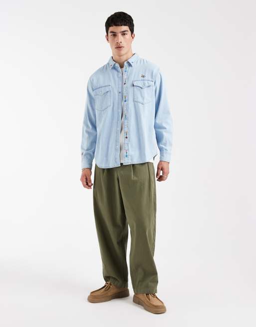 Levi's relaxed denim western shirt in blue, 2 of 5