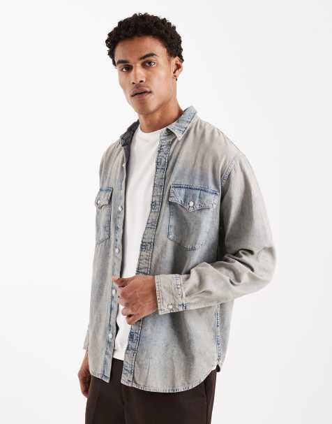 Levi's relaxed denim western shirt in stone wash - view 1