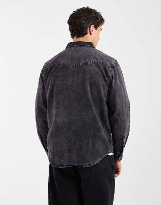 Levi's relaxed denim western shirt in washed black, 5 of 5