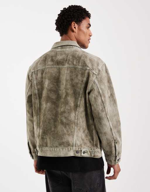 Levi's relaxed fit denim trucker jacket in washed khaki, 3 of 5