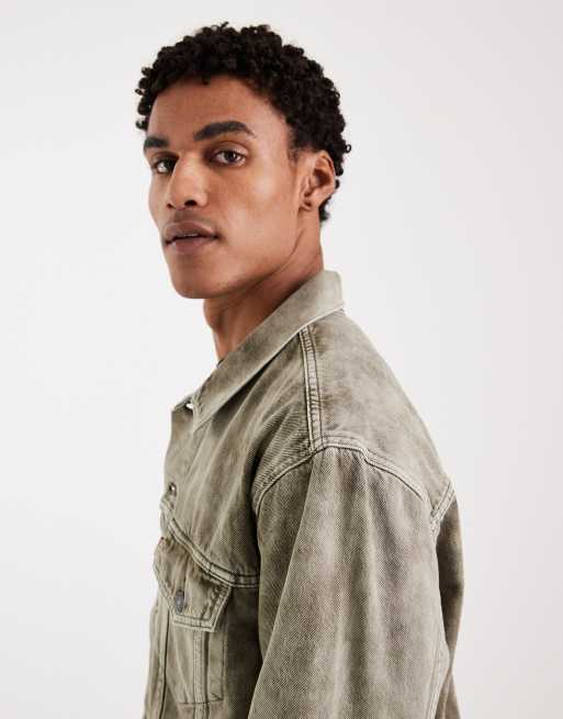 Levi's relaxed fit denim trucker jacket in washed khaki, 4 of 5