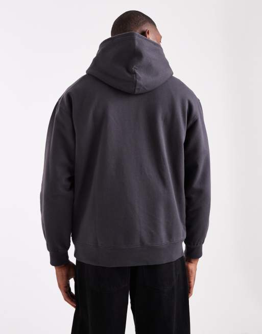 Levi's – Relaxed-Fit-Kapuzenpullover in Anthrazit mit zentriertem 2-Pferde-Logo, 3 von 5