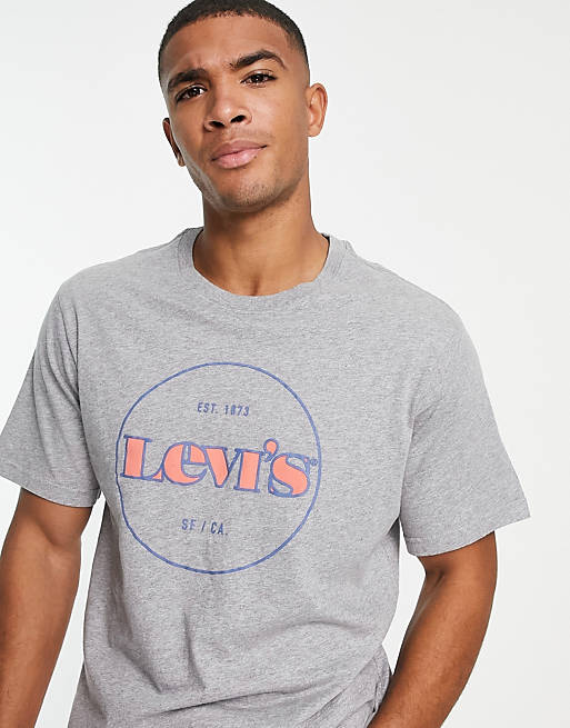 Levi's relaxed fit modern vintage circle logo t-shirt in midtone grey marl