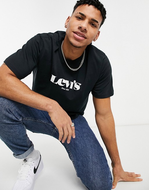 Levi's relaxed fit modern vintage logo t-shirt in caviar black