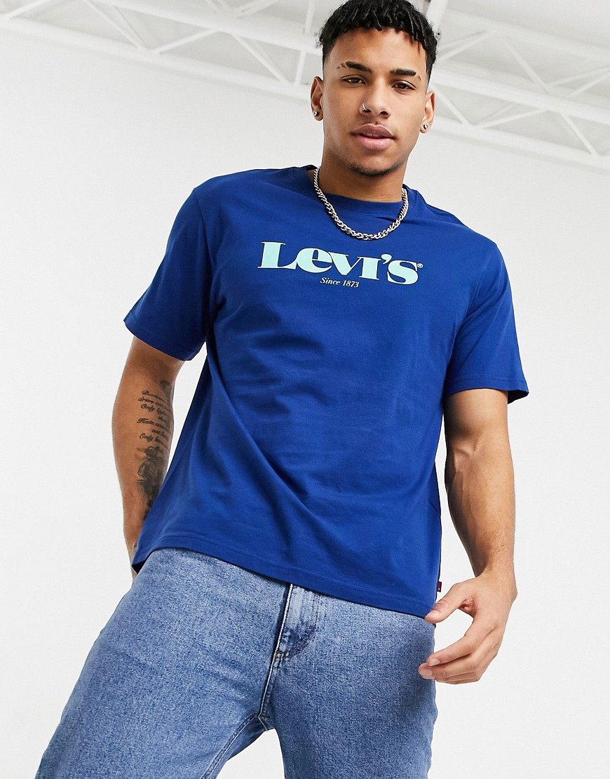 Levi's relaxed fit modern vintage logo t-shirt in navy peony blue