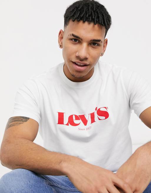 Levi s relaxed fit modern vintage logo t shirt in white ASOS